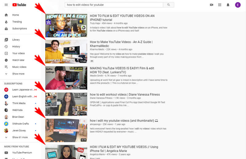 YouTube thumbnail in YouTube search result