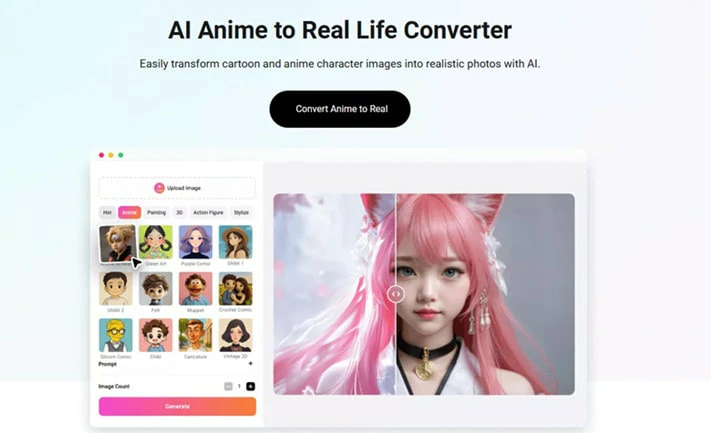 Access FlexClip’s Ghibli to Real Image Converter and Upload Your Image