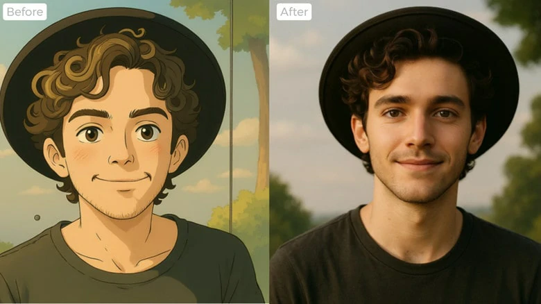 Convert Ghibli to Real Image with FlexClip