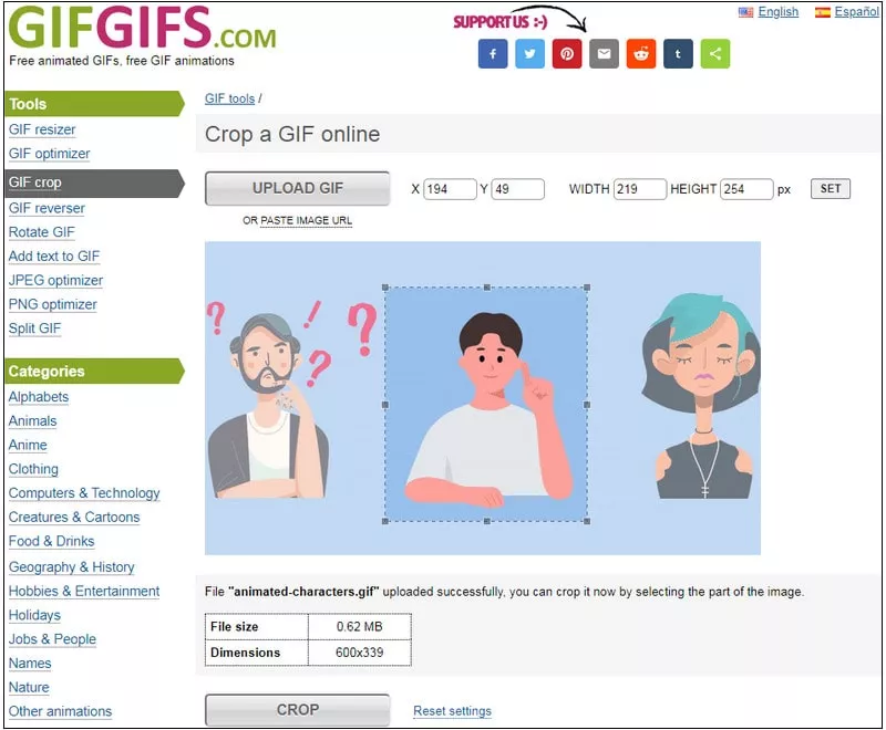 Online GIF Cropper - GIFGIFS.COM