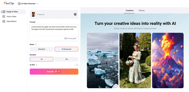 Turn Glass Fruit Image to Video