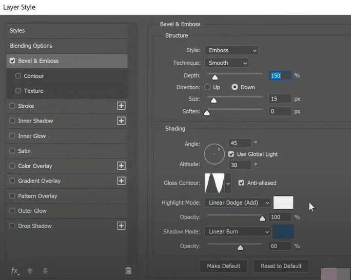 Adobe PhotoShop Blending Options