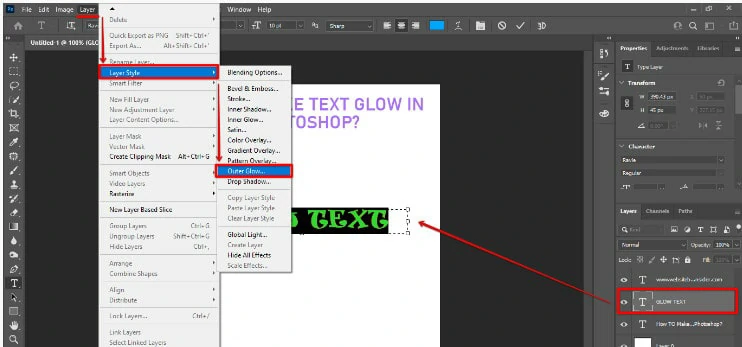 Open Layers Operation Panel in Photoshop