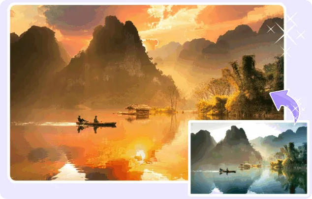 Golden Hour Effect Photo Made with FlexClip AI