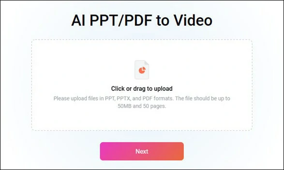 Go to FlexClip's PPT to Video Converter and Upload Your Downloaded File