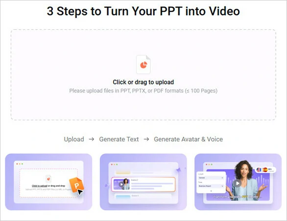 Go to FlexClip's PPT to Video Converter and Upload Your Downloaded File