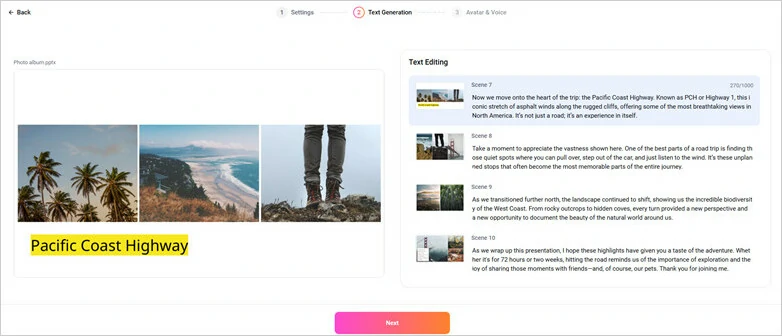 Extract Image of Slides and Generate Accurate Script