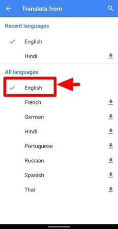 Select the Source Language in Google Translate on Mobile