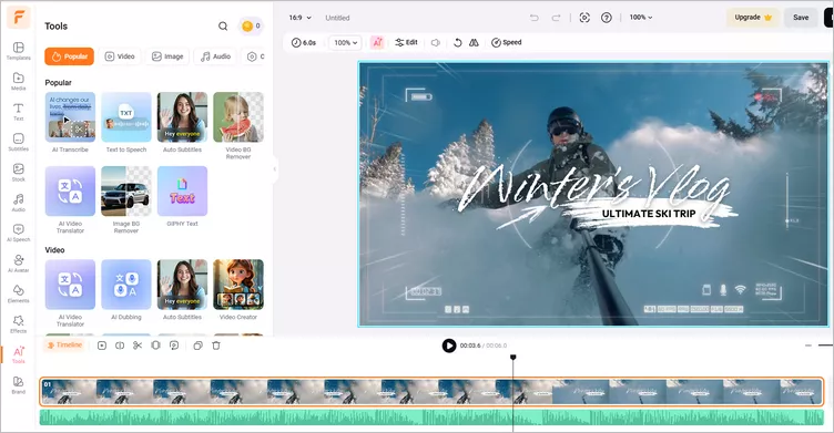 GoPro video editor online - FlexClip