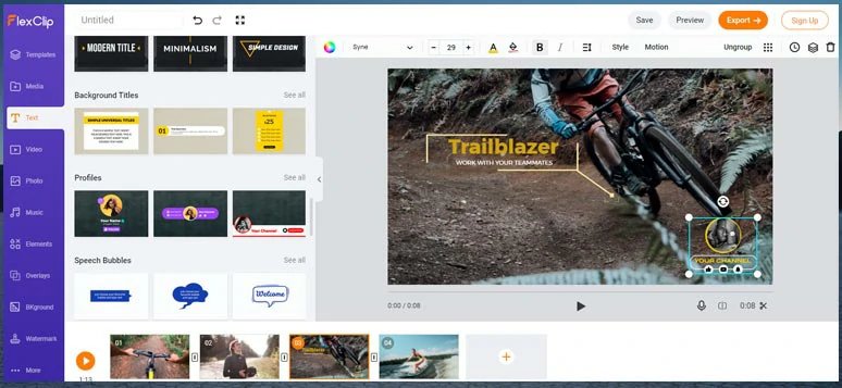 GoPro video editor online--FlexClip