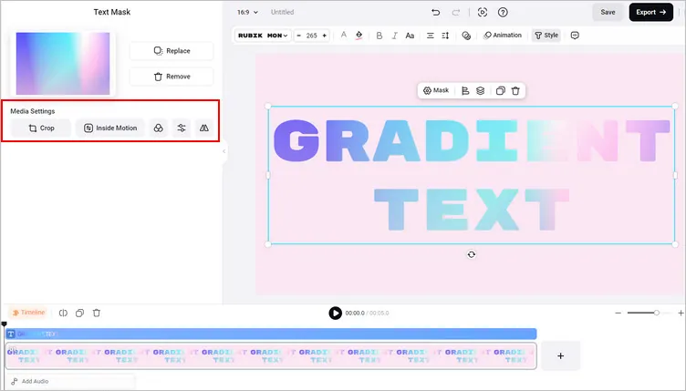 Create Gradient Text Using Text Mask Tool - Edit Media