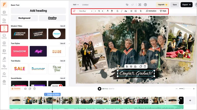 Make a Graduation Collage - Edit Text