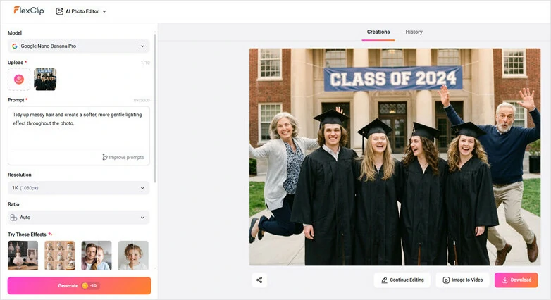 Generate and Download Your Edited Graduation Photo