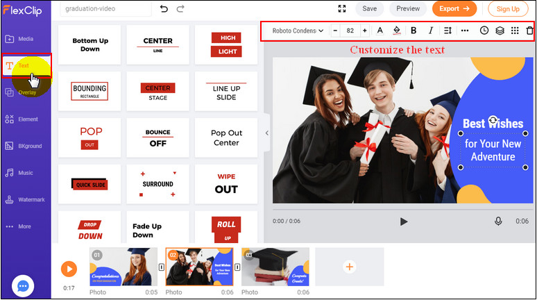 Add Text to Your Graduation Video