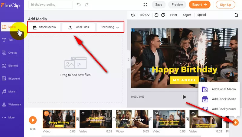 Upload Images and Video Clips