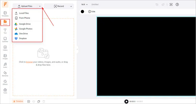 Upload Video Materials - FlexClip