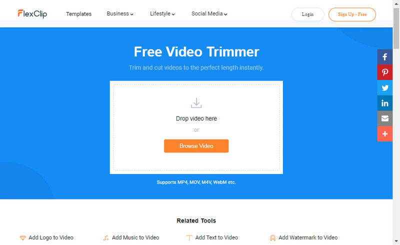 FlexClip Free Video Trimmer.