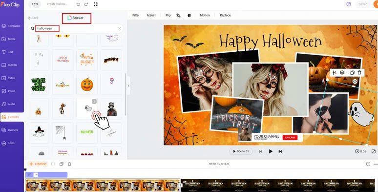 Add animated GIPHY Halloween stickers to further jazz up your Halloween intro