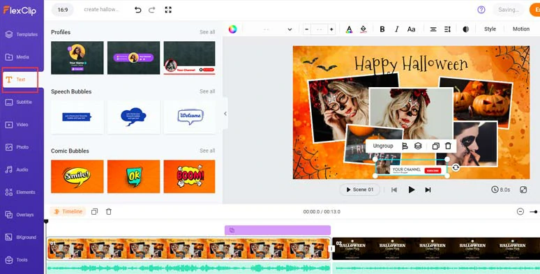 Add call-to-action text animations to your Halloween intros