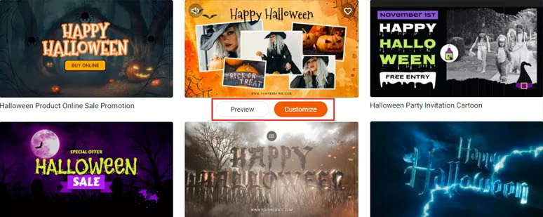 Select an ideal Halloween video template