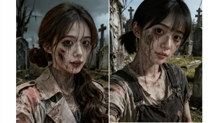 ゾンビのハロウィン写真結果