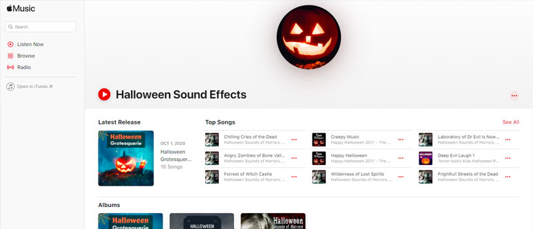 Download and play free Halloween sounds and music by Apple Music 