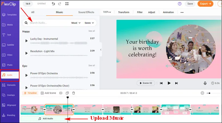 Birthday Video With Song - Find Music