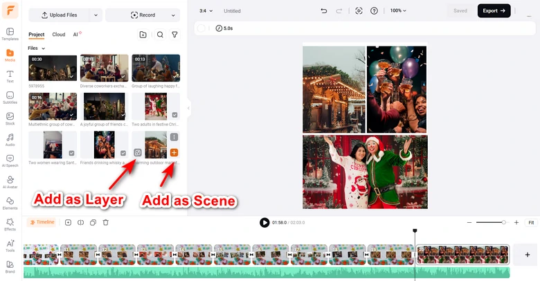 Apply Photo/Video to FlexClip Timeline