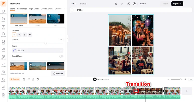 Add Transition Between the Scenes