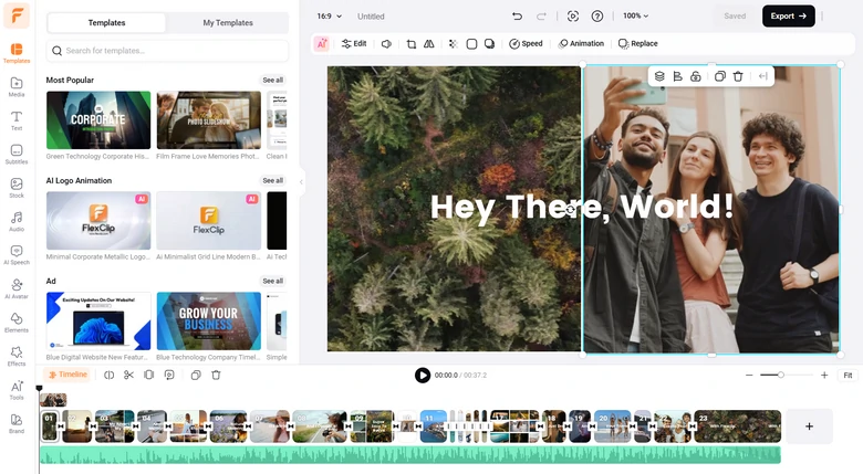 FlexClip Holiday Video Maker Editing Tools Overview