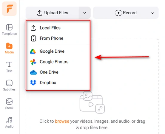 Upload Photo/Video to FlexClip