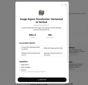 Enable ChatGPT's Image Aspect Transformer Extension to Start