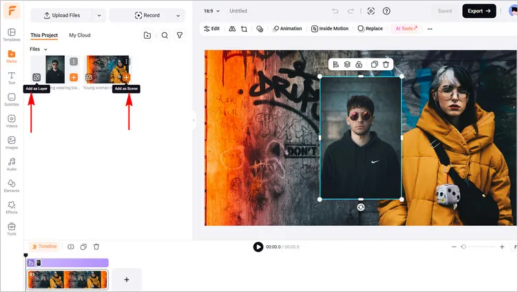 Add a Person in a Photo Online without Photoshop - Add Images to Canvas