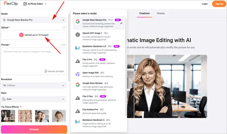 Add a Person in a Photo Online with FlexClip AI - Upload Images