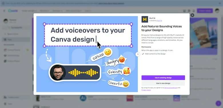 Add AI Voice to Video with Canva