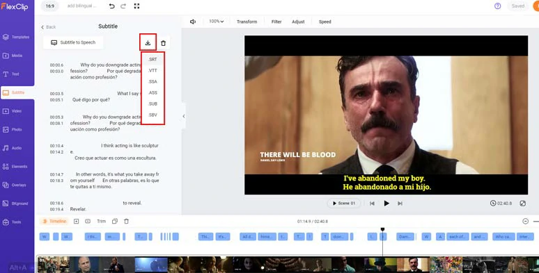 Add bilingual subtitles to videos and download bilingual subtitles with ease
