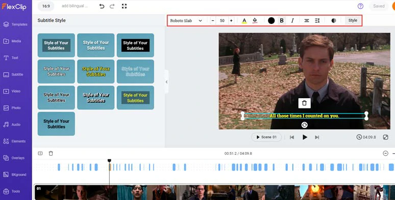 Customize the style of auto-generated subtitles in your video