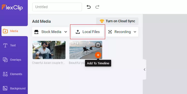 Upload videos to FlexClip
