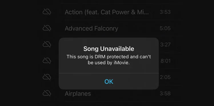 Song Unavailable Error Message