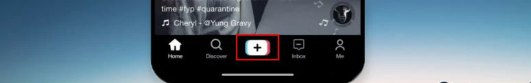Tap the plus button on TikTok