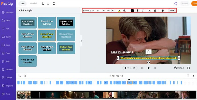 Customize the style of open captions in the video