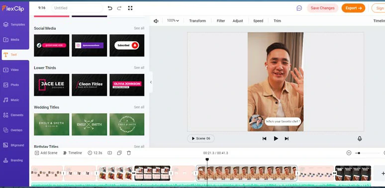 Create a Q&A video for TikTok viewers by FlexClip online