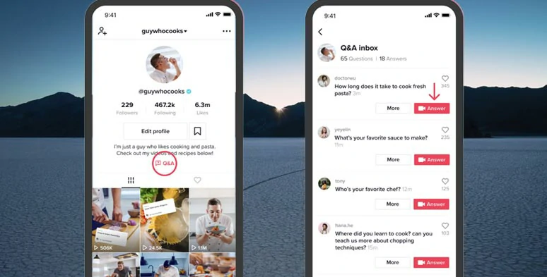 The latest Q&A feature on TikTok 