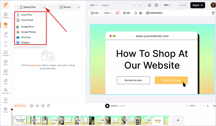 Generate AI Voice to Your Screen Recording - Upload