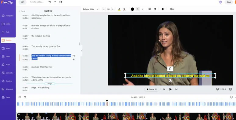 Proofread and edit the auto-generated subtitles with ease