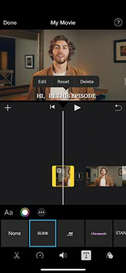 Customize the subtitles in iMovie on iPhone