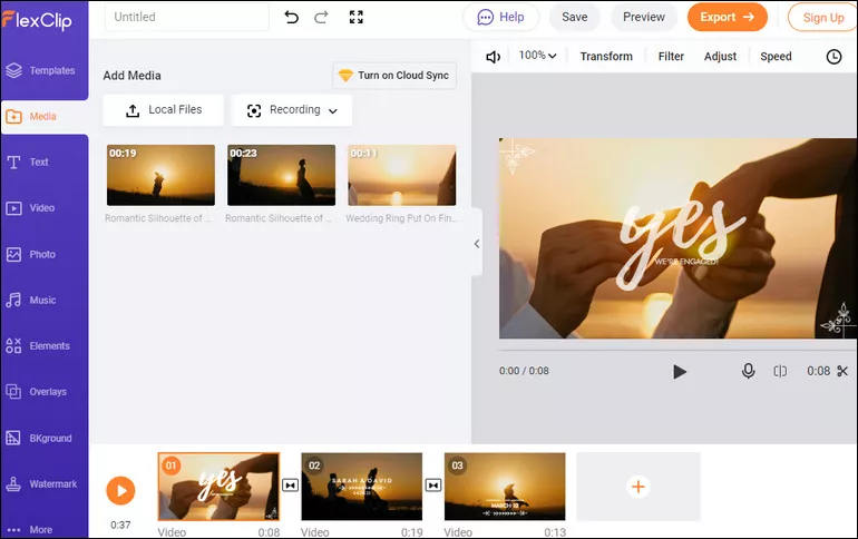 Add Transitions to Video Online for Free - Add Media