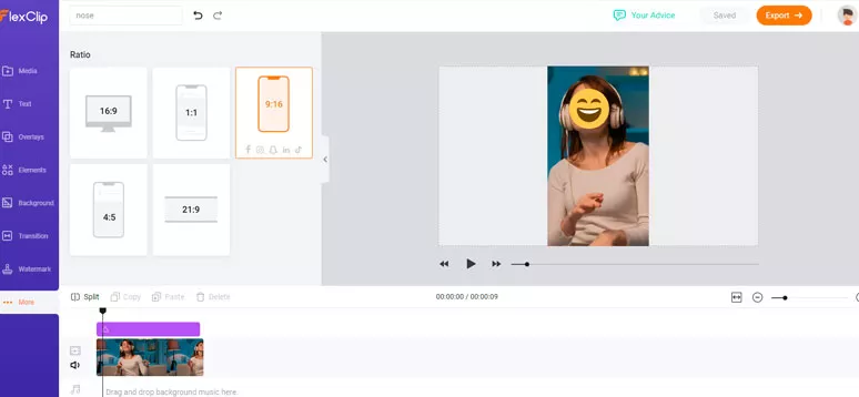 Change the aspect ratio to match the needs of Instagram Story