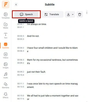 Convert VTT to MP4: Enable the Subtitle to Speech Feature