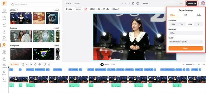 Convert VTT to MP4: Export the Converted Video as MP4